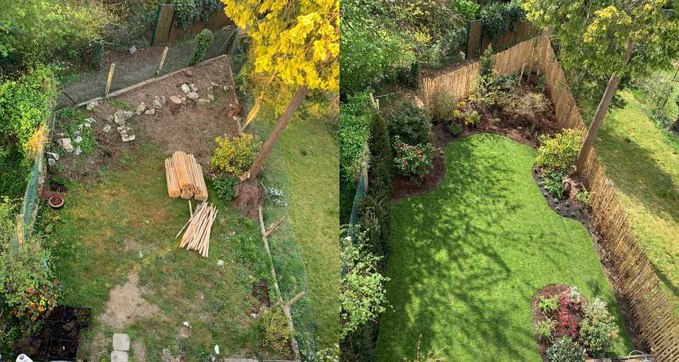 Création de jardin Avant - Après